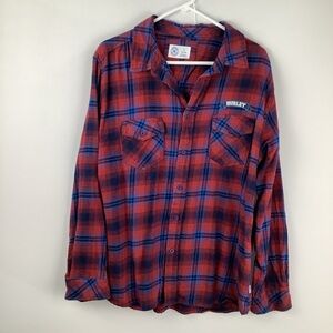 Hurley Men's Flannel Button Down Shirt size L‎ (large)